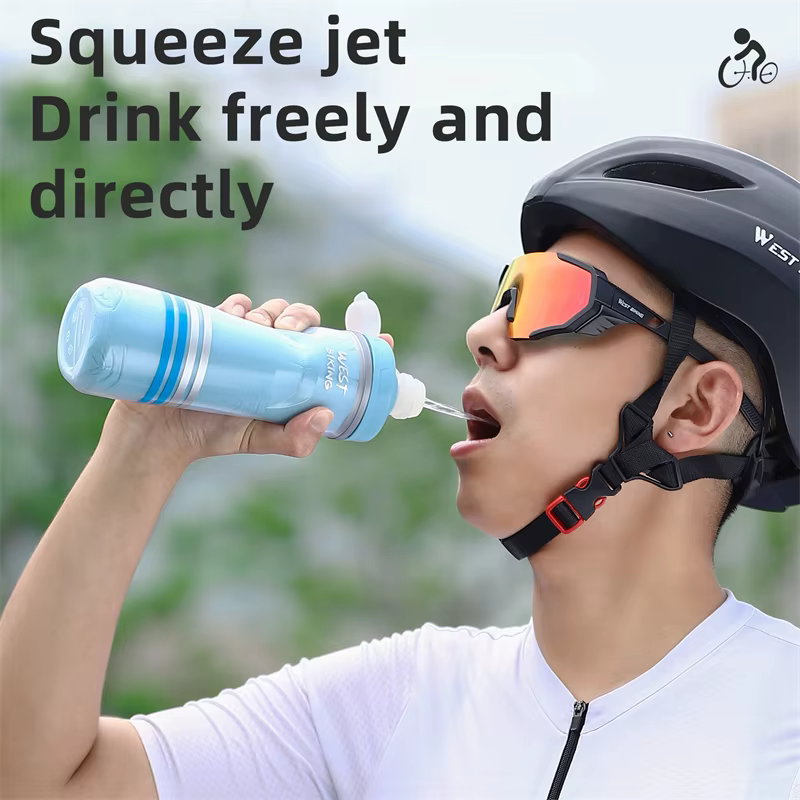 Bouteille d'eau isotherme et anti-fuite WEST BIKING 620 ml pour vélo, course à pied, randonnée, sport