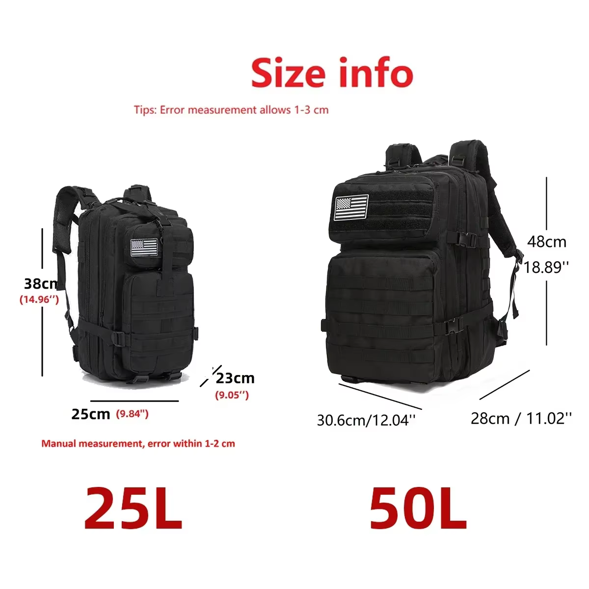 25L/50L sac à dos tactique Molle sac sacs de plein air sac à dos pour randonnée Camping Trekking chasse pêche