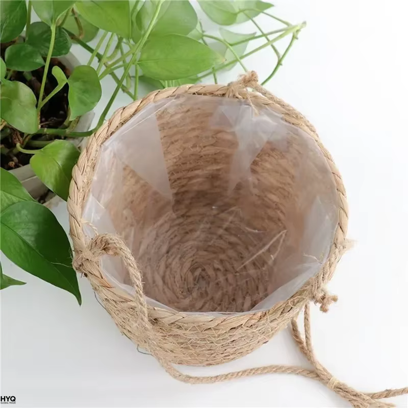 Pot suspendu de jardin en macramé, panier de rangement pour plantes en corde de jute tressée, support de pot de fleurs intérieur/extérieur, décoration d'intérieur