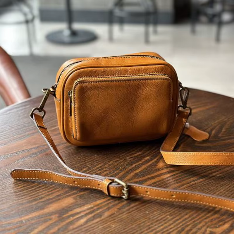 Sac photo en cuir tendance pour femme, nouvelle collection été 2026, petit sac carré en cuir de vachette, décontracté, porté épaule ou croisé, en cuir de vachette pleine fleur