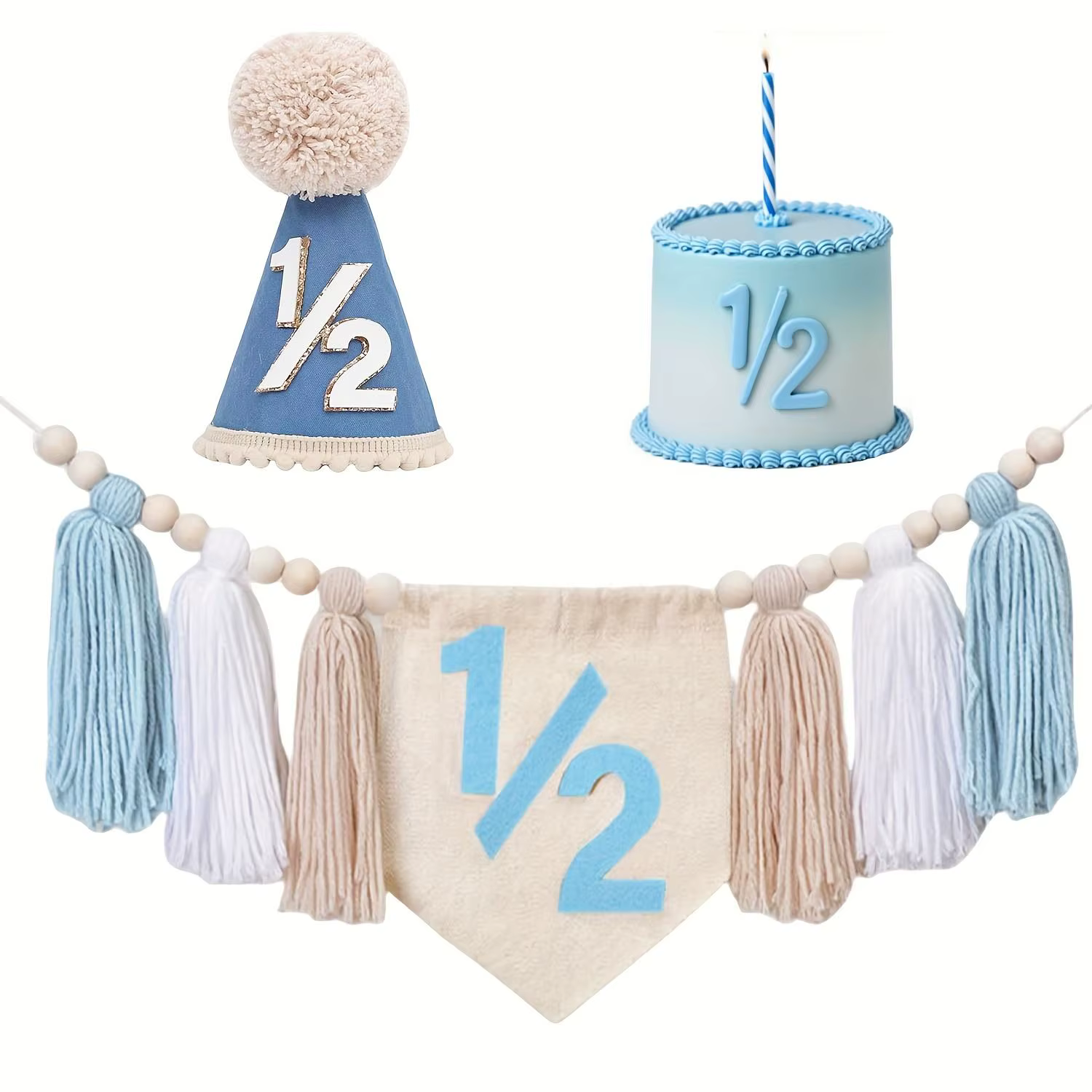 Ensemble de décoration de fête d'anniversaire d'un demi-année