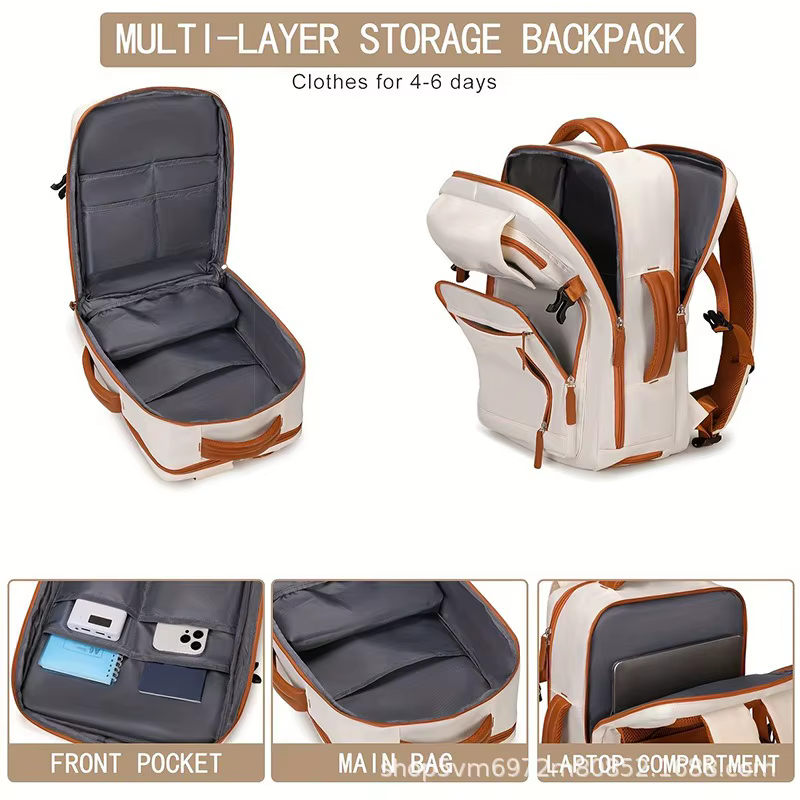 Sac à dos de voyage pour femme avec compartiment à chaussures adapté pour ordinateur portable de 15,6 pouces, sac à dos à bandoulière réglable