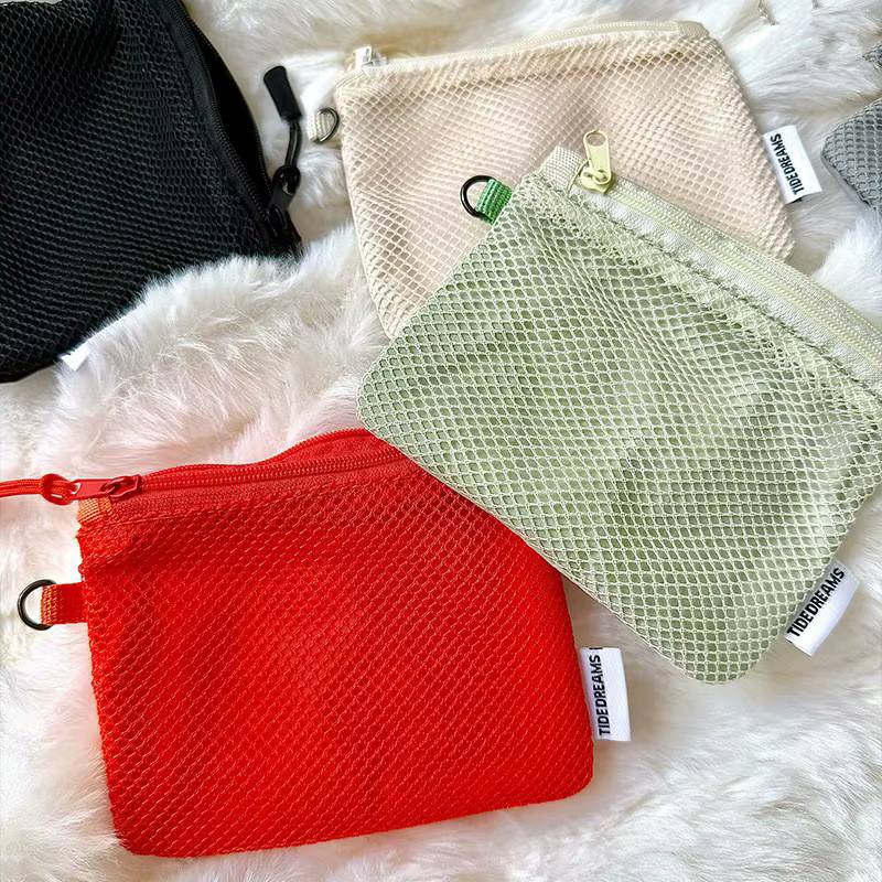 Sac de rangement portable en maille double couche, sac de toilette pour la maison et les voyages, organiseur simple pour fournitures de bureau
