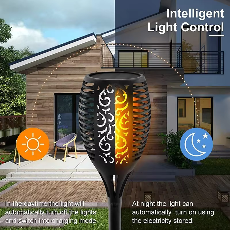 12/33/96LED s flamme solaire torche lumière scintillante étanche décoration de jardin extérieur pelouse chemin cour Patio lampadaire