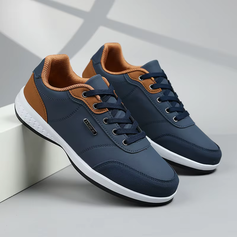 Nouvelles chaussures de course hommes en cuir imperméable baskets athlétiques vêtement homme résistant