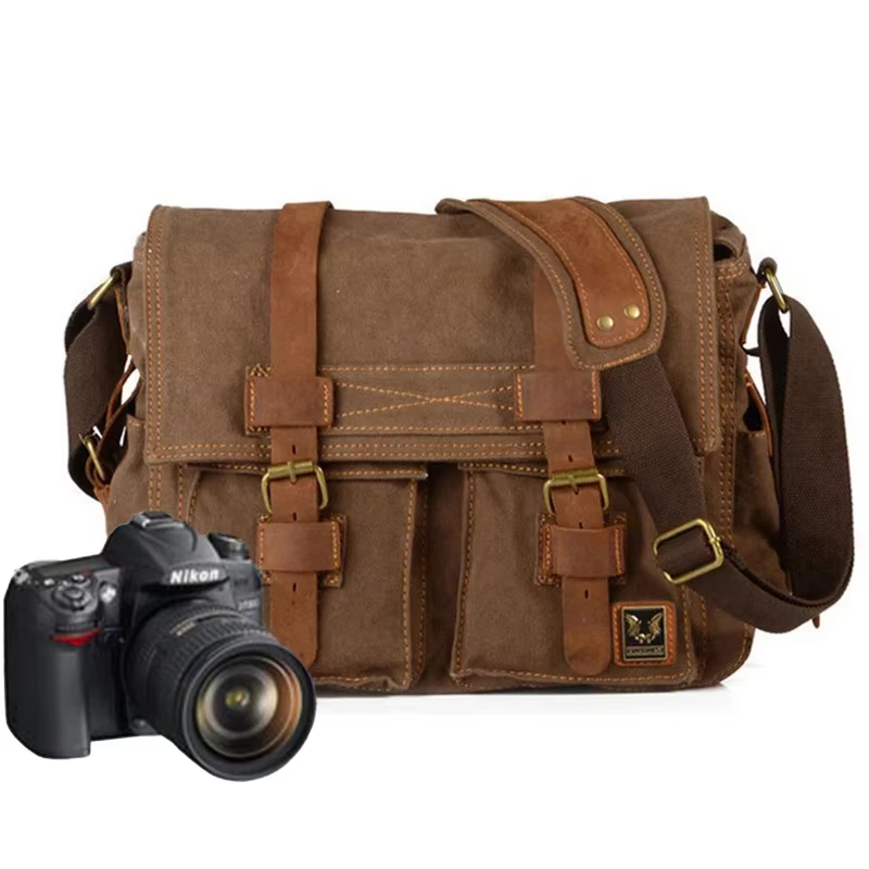 Sac pour appareil photo avec sac en cuir véritable