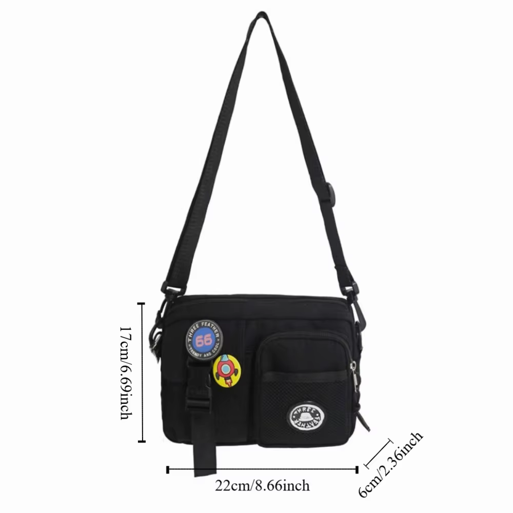 Petit sac à bandoulière en toile à séchage rapide, Portable Harajuku pour hommes, pochette à fermeture éclair, sac pour téléphone Portable décontracté unisexe