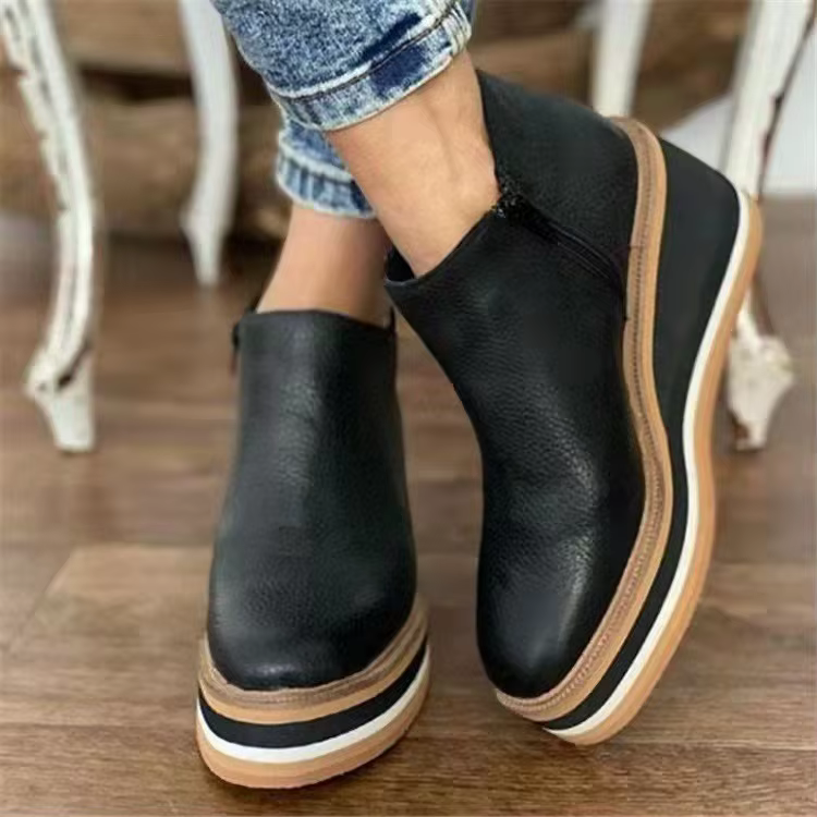 Chaussures femmes plate-forme 2022 automne noir