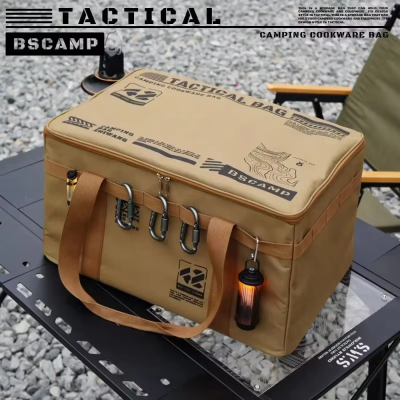 Boîte pliante isolée 42L - Sac de rangement tactique pour le camping - Ustensiles de pique-nique imperméables