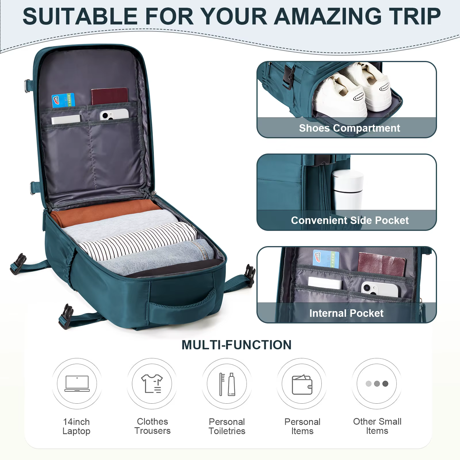 Sac à dos de voyage pour femmes et hommes