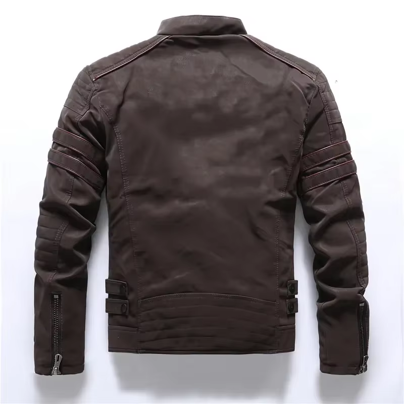Vestes en cuir pour hommes personnalisables automne hiver moto veste en polyuréthane mâle Biker manteaux en cuir hommes marque vêtements costume vestes