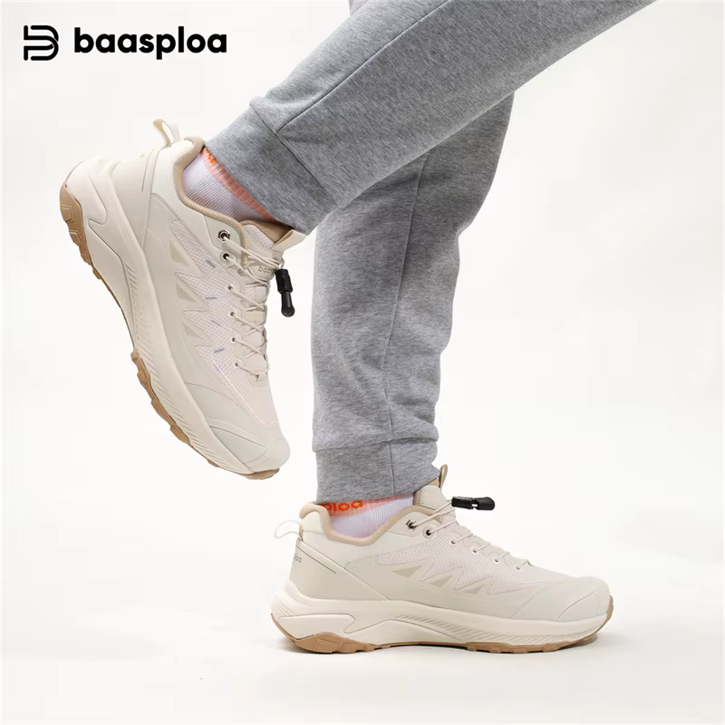 Baasploa chaussures de randonnée femmes léger maille boucle élastique baskets femme escalade en plein air respirant