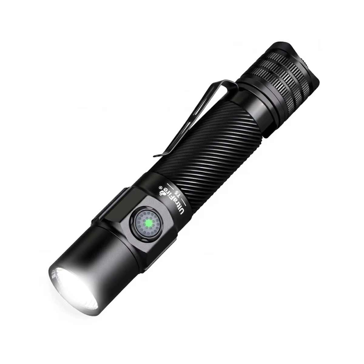 T5 Lampe Torche Tactique 1800 Lumens Double Interrupteur LED USB-C Rechargeable IP68 Police Sécurité EDC