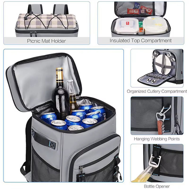 30L sac à dos isolé Camping pêche Pack garder les aliments chaud froid déjeuner sac à dos étanche en plein air voyage plage pique-nique sac thermique