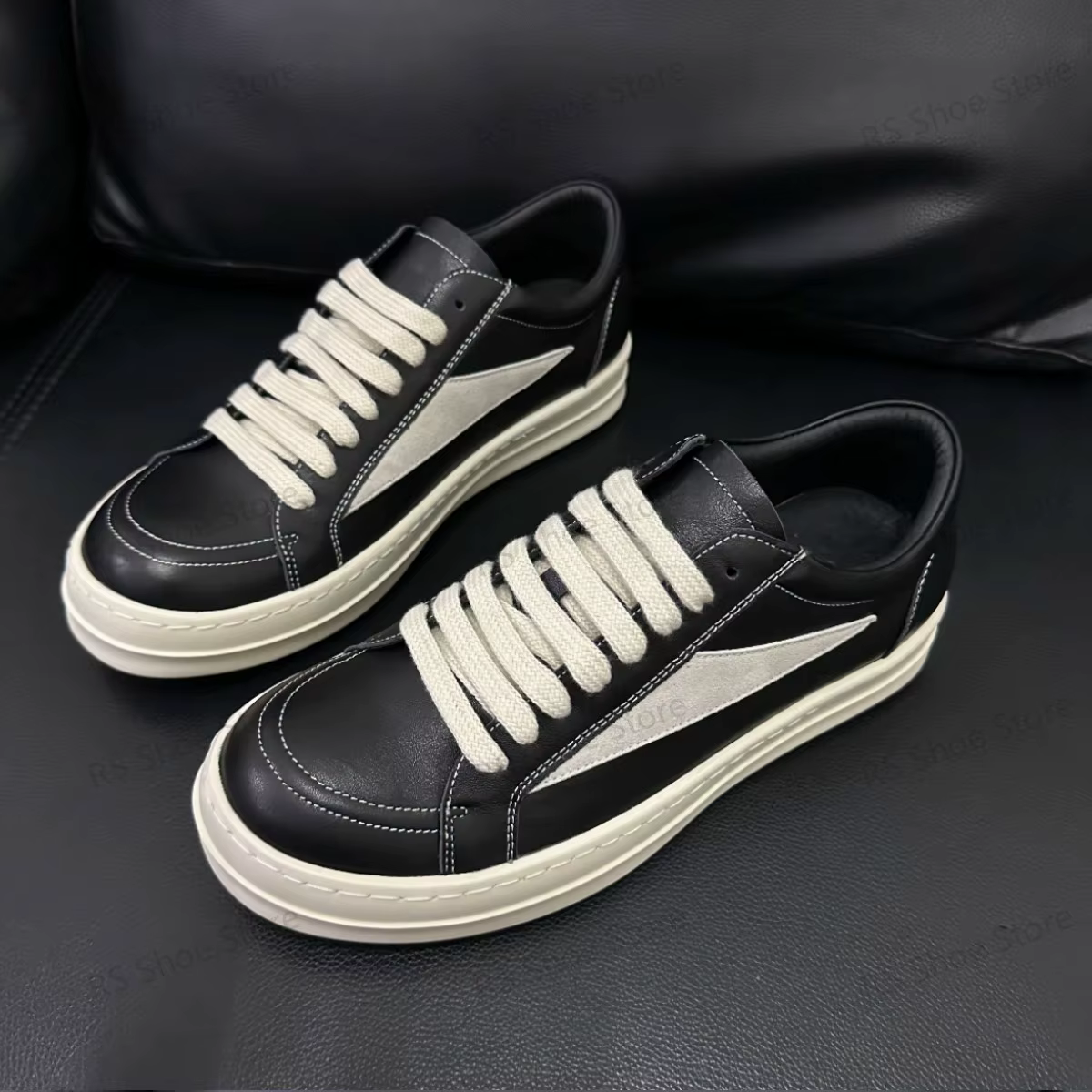 Ro Classic Designer Sneaker Low Top Women Black Suede Shoes Leather Casual Shoe Lace Up Retro Flat Canvas Sneakers