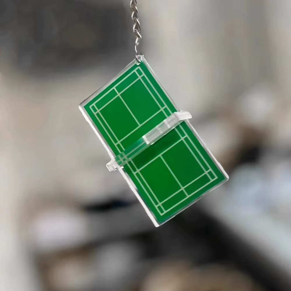 Porte-clés de Tennis de Badminton en acrylique Double face, Mini porte-clés de sport 3D, pendentif de sac, porte-clés de voiture de Tennis de Table, cadeau Souvenir