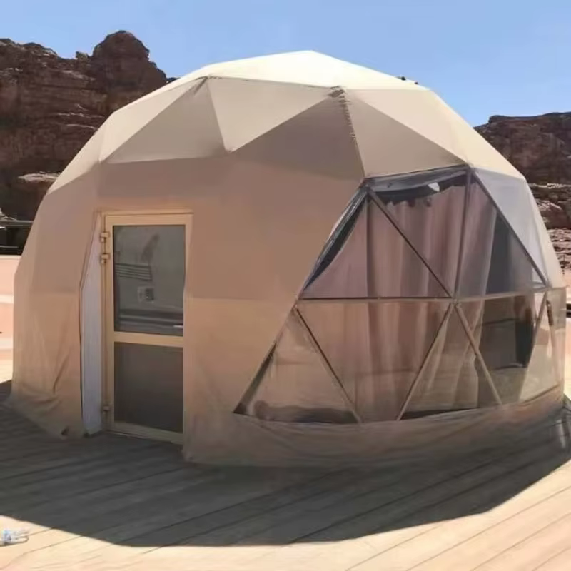 Dôme géodésique personnalisé de luxe 6m en PVC transparent pour jardin
