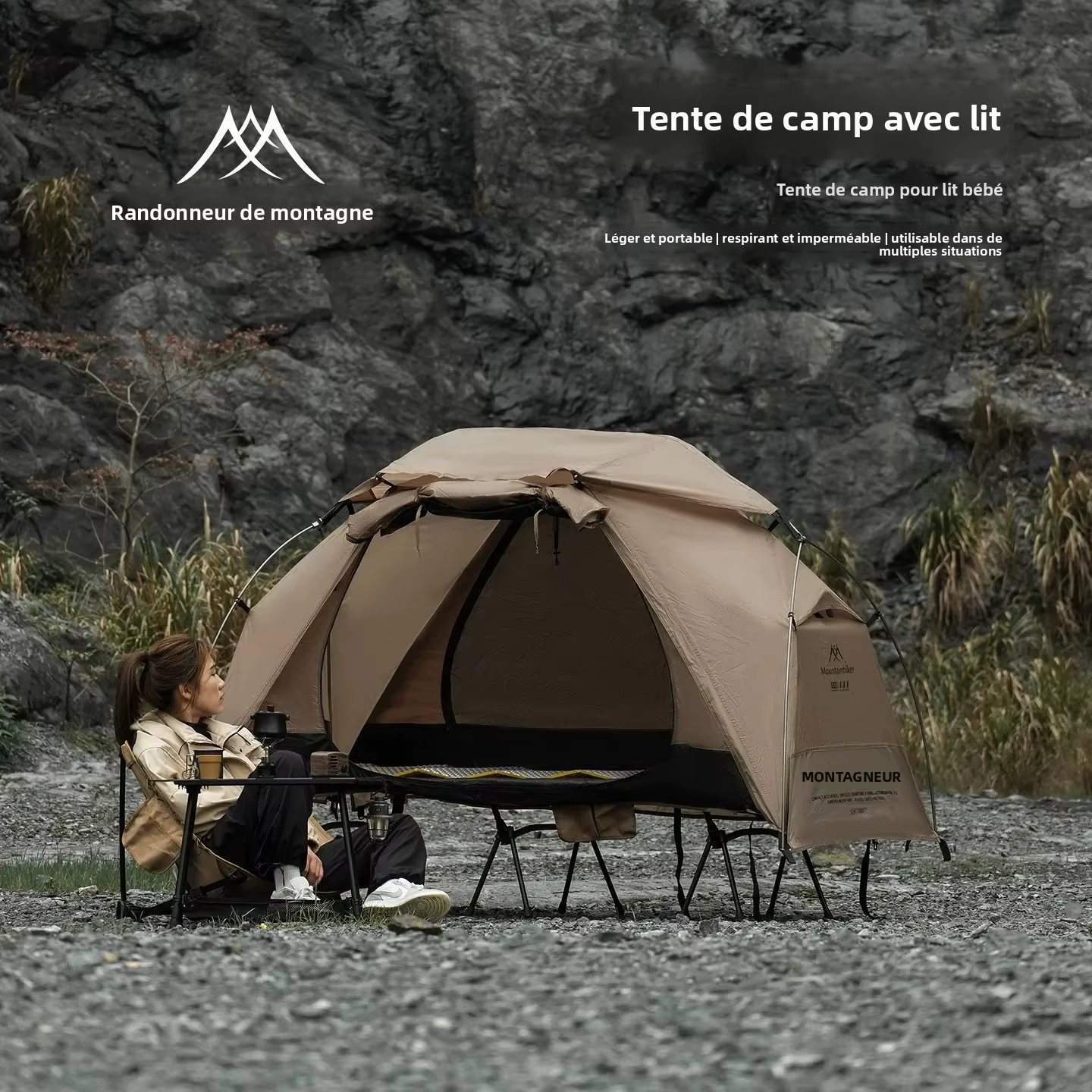 MOUNTAINHIKER 2026 Tente de camping individuelle imperméable et multifonctionnelle pour la randonnée et les voyages