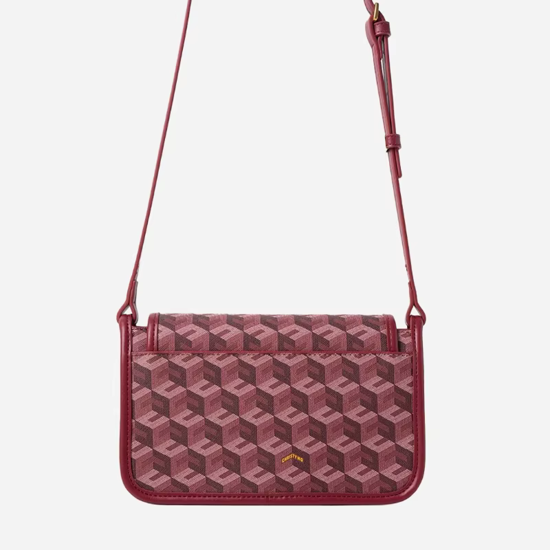Sac messager de luxe à monogramme pour femme, imprimé géométrique, sac bandoulière en toile enduite 3D Cube, sac à bandoulière classique polyvalent et élégant