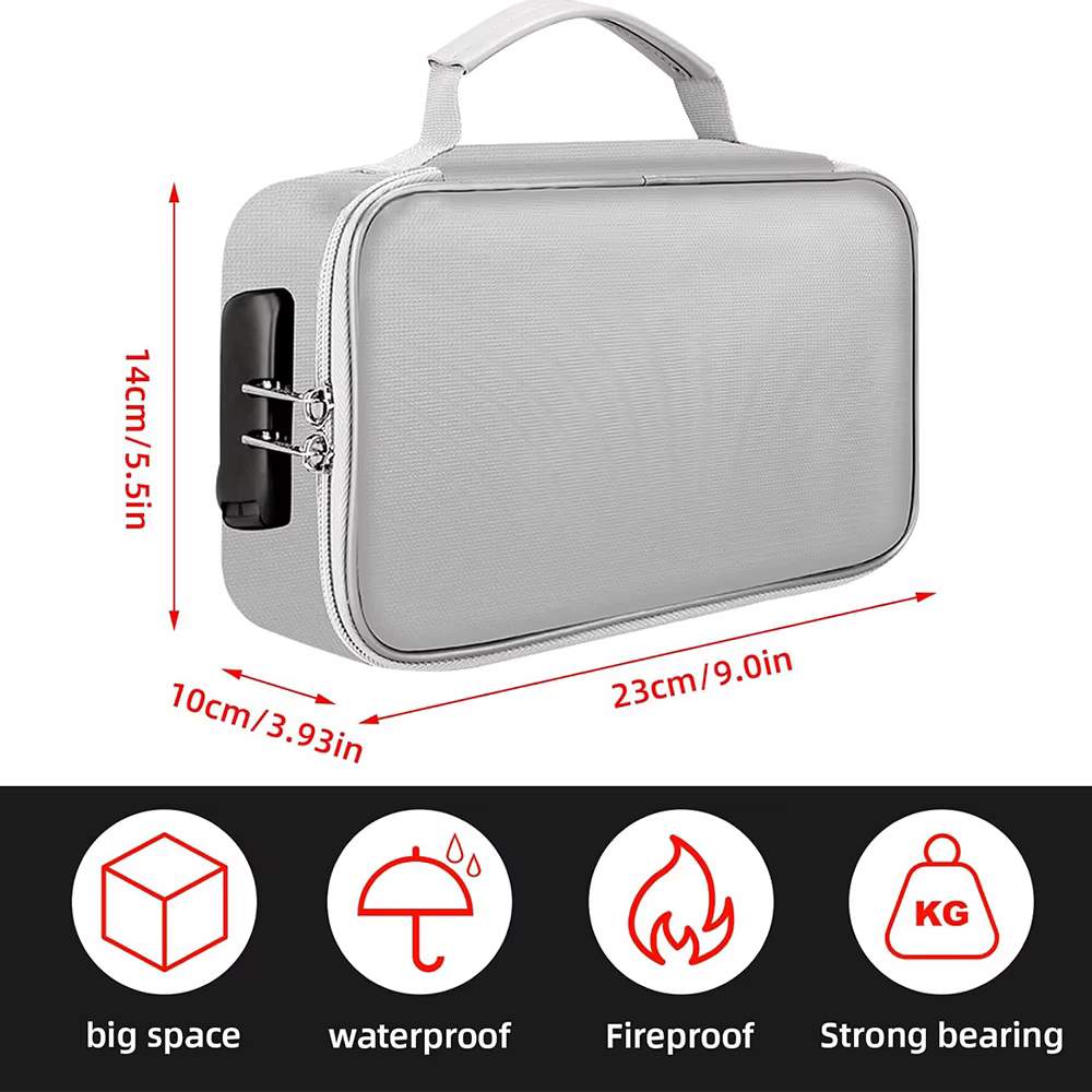 Petit sac à main ignifuge-organisateur ignifuge et étanche pour passeport