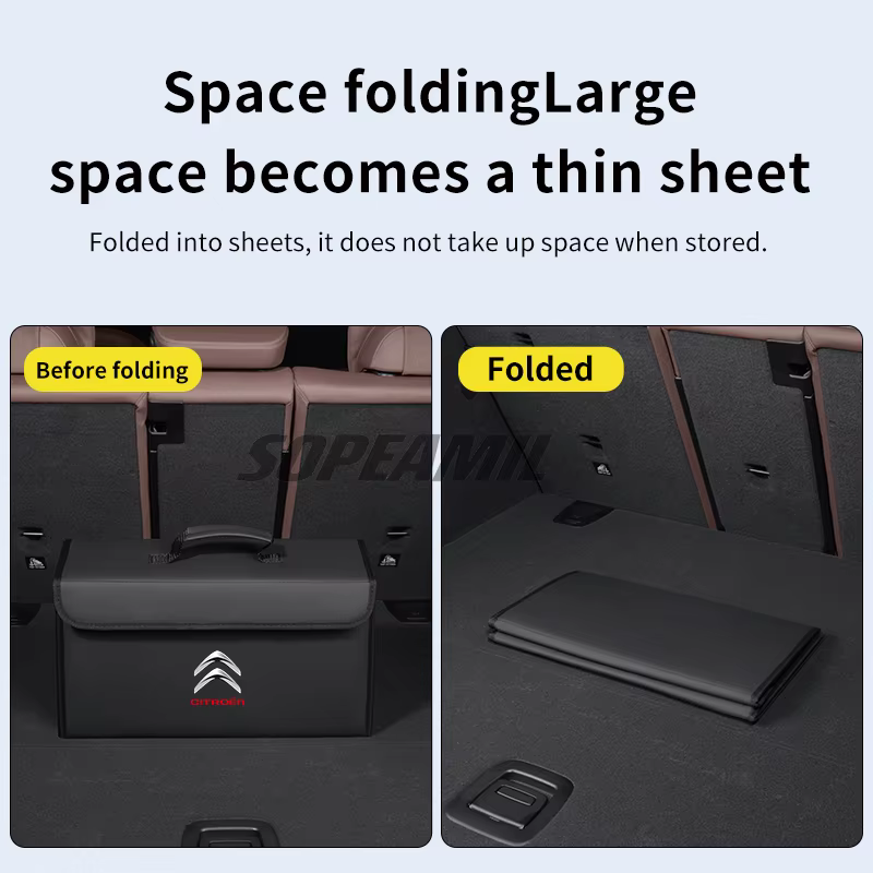 Boîte de rangement de voiture, sac de rangement pliable de grande capacité, citroën C1 C2 C3 C4 C5 C5X C6 Berlingo Jumpy Nemo Picasso VTS Xsara