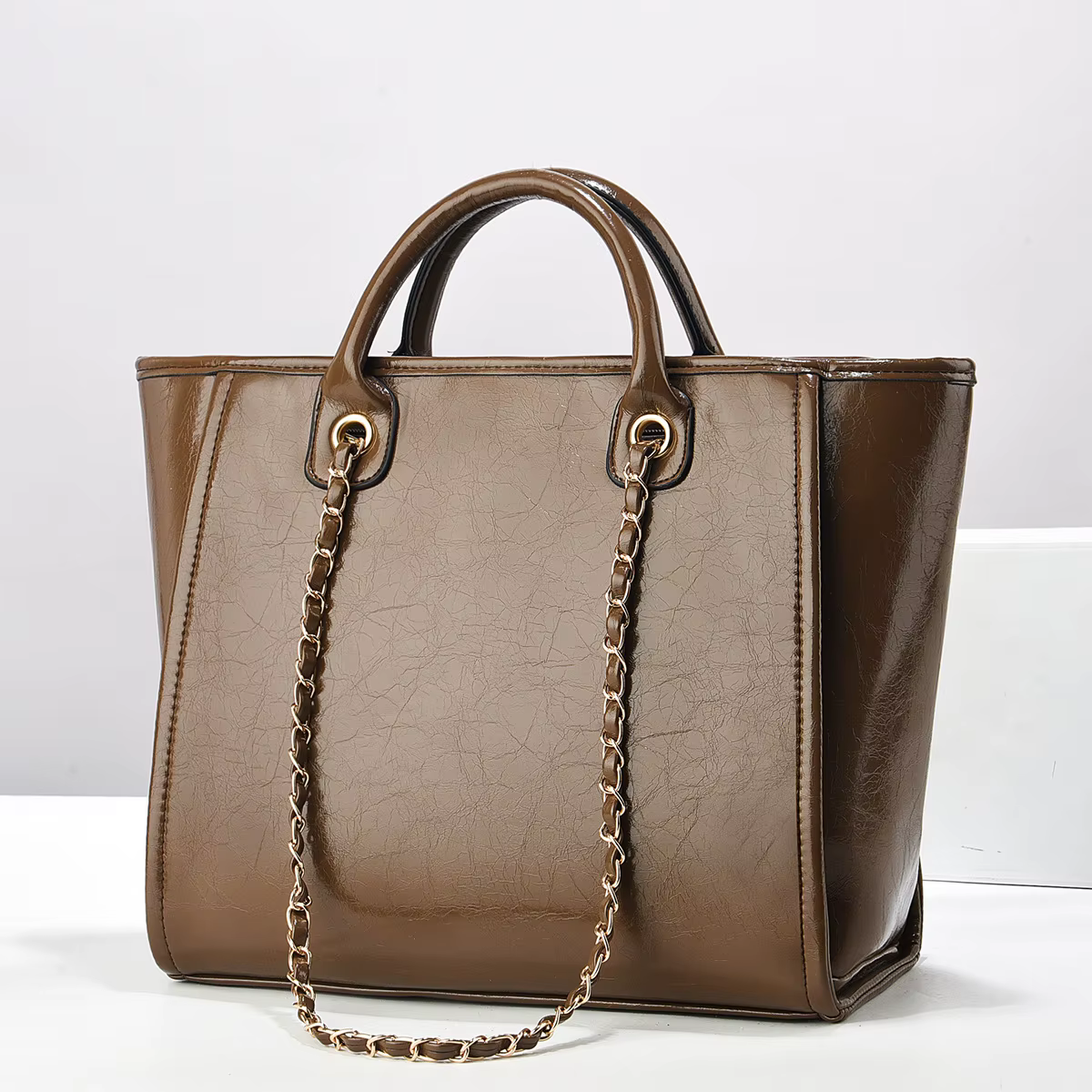 Nouveau Grand sac fourre-tout à bandoulière pour femmes sac en cuir PU végétalien sac à main