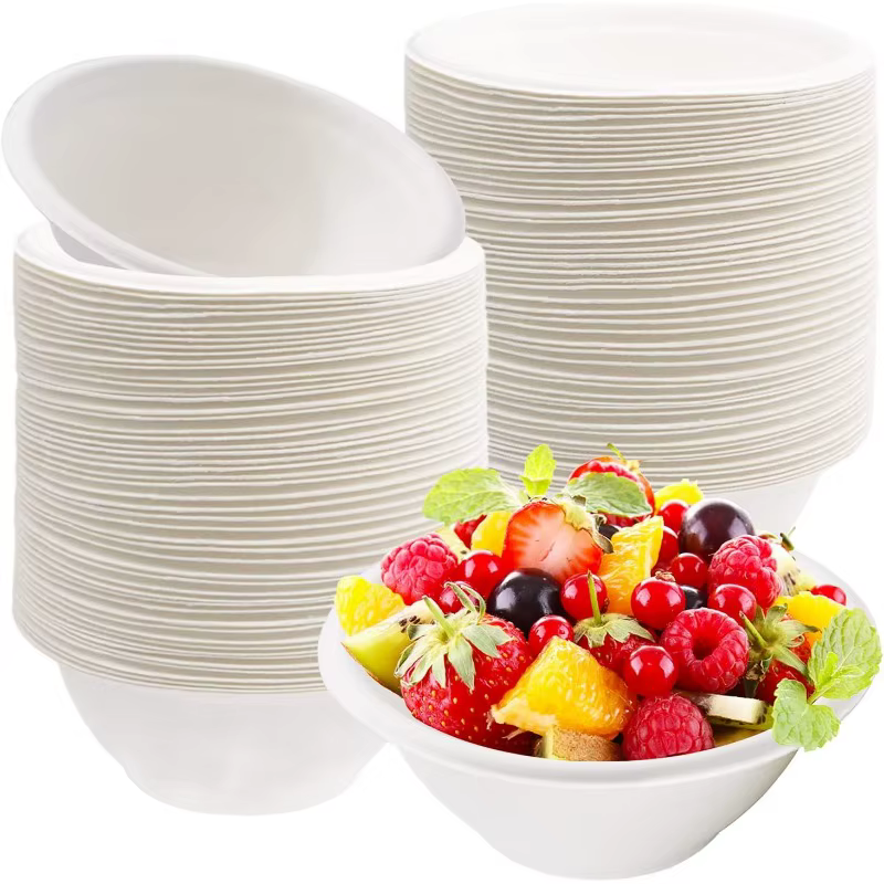 Bols en papier bionickel ables pour poulet, fête de famille, pique-nique, soupe, fruits, apéritifs, desserts, nourriture domestique, beaucoup