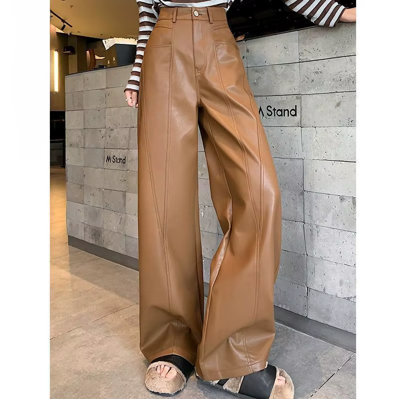 Pantalon en cuir marron pour enfants