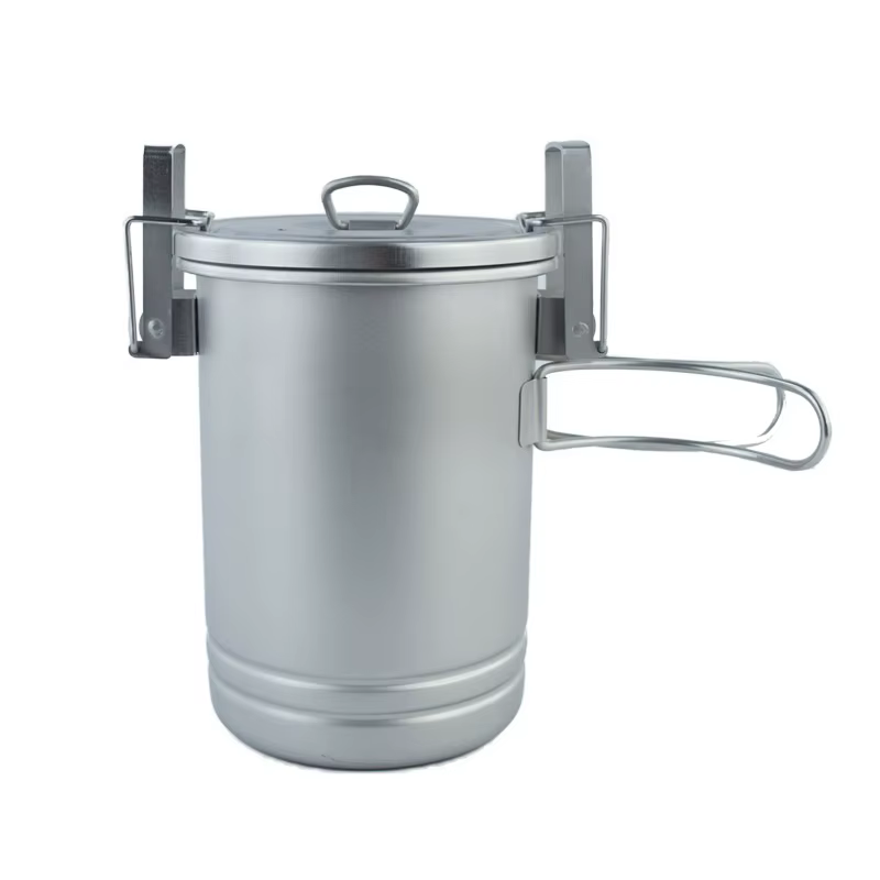 Cuiseur à riz mis à jour, ustensiles de cuisine de pique-nique portables en plein air, Pot en acier inoxydable, accessoire de cuisine multifonctionnel de voyage, Camping randonnée