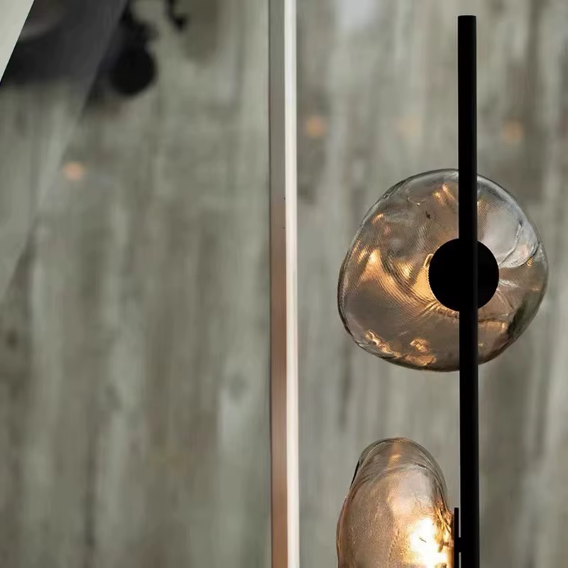 Lampadaire d'angle LED en verre moderne, lampe sur pied minimaliste, salon, hôtel, décoration d'intérieur, chambre nordique, chevet