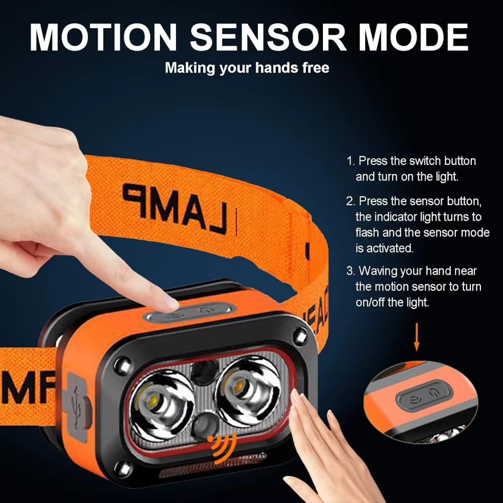 Lampe frontale à détecteur de mouvement
