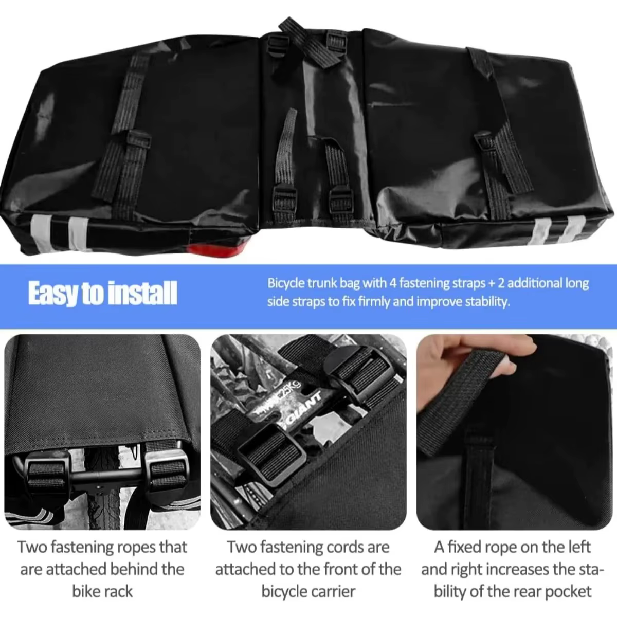 Sac de Transport Vélo pour Porte-Bagages Arrière