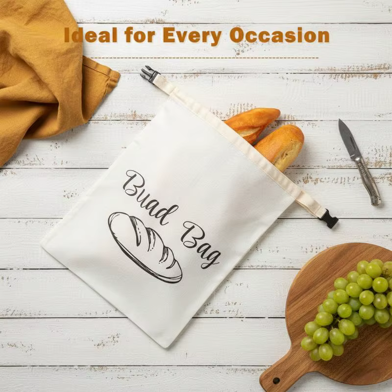 Sac à pain en cire d'abeille avec boucle à pression, pochette de conservation de la pâte, sacs de rangement réutilisables pour la boulangerie, pour la cuisine, le congélateur, la salle à manger