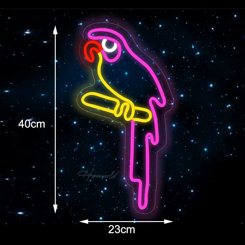 Parrot oiseau néon signe lumière LED modèle Animal veilleuse lampe décor entreprise Logo boutique salle mur fête cadeau d'anniversaire