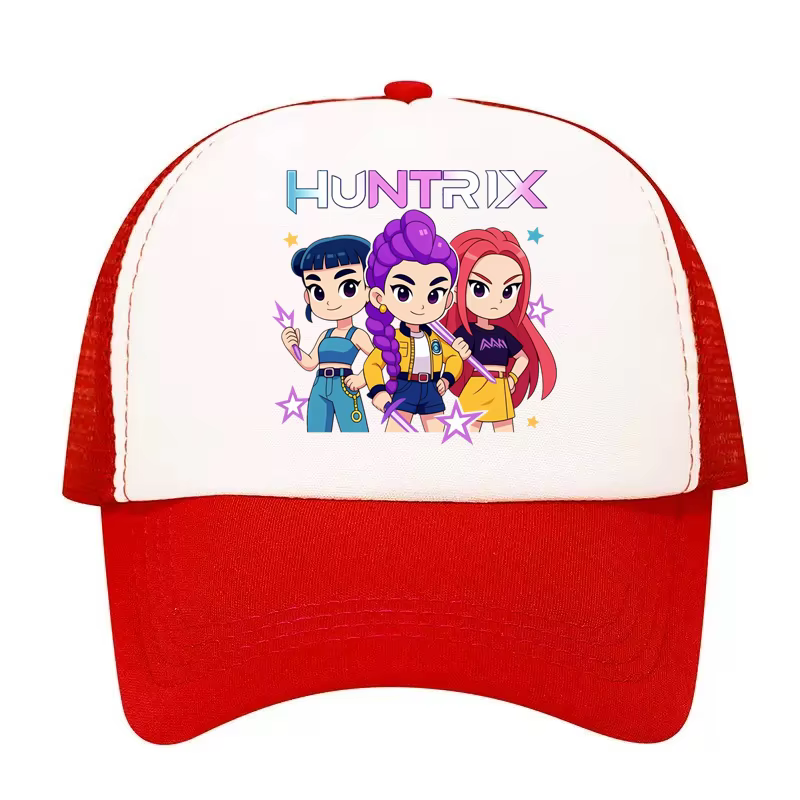 Casquette de baseball unisexe réglable en maille imprimée KPOP Demon Hunters, style décontracté, multicolore, pour cosplay et hip-hop, idéale pour l'extérieur