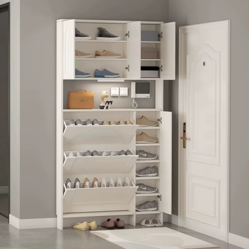 Meuble à chaussures de luxe compact avec couvercles
