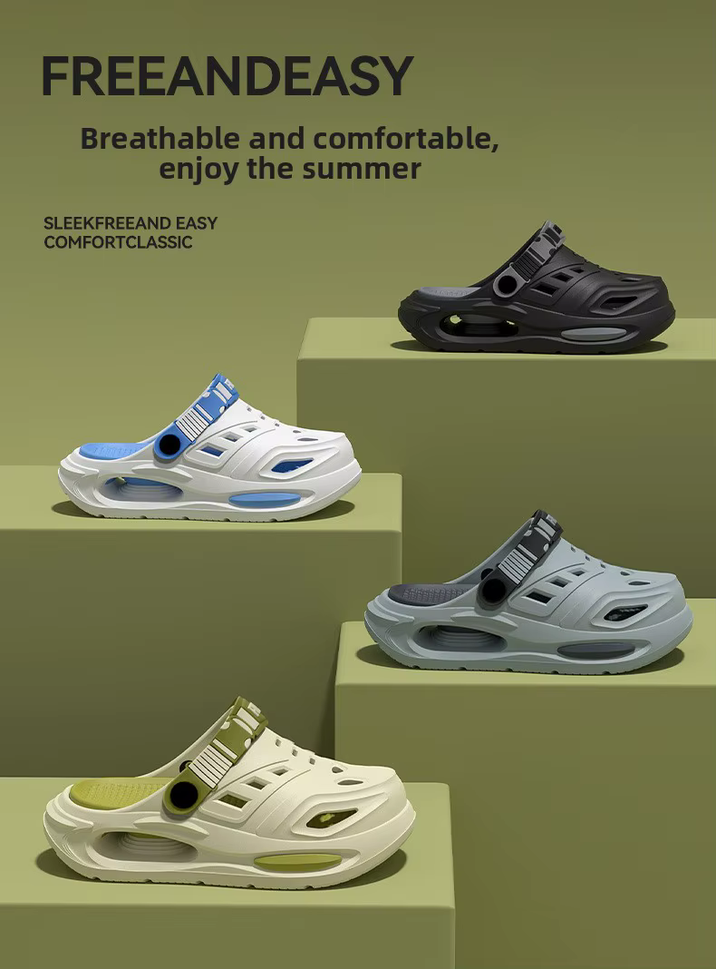 Chaussures perforées pour hommes, nouveau style, à design superposé avec soutien de la voûte plantaire, antidérapantes pour l'extérieur, respirantes et confortables.