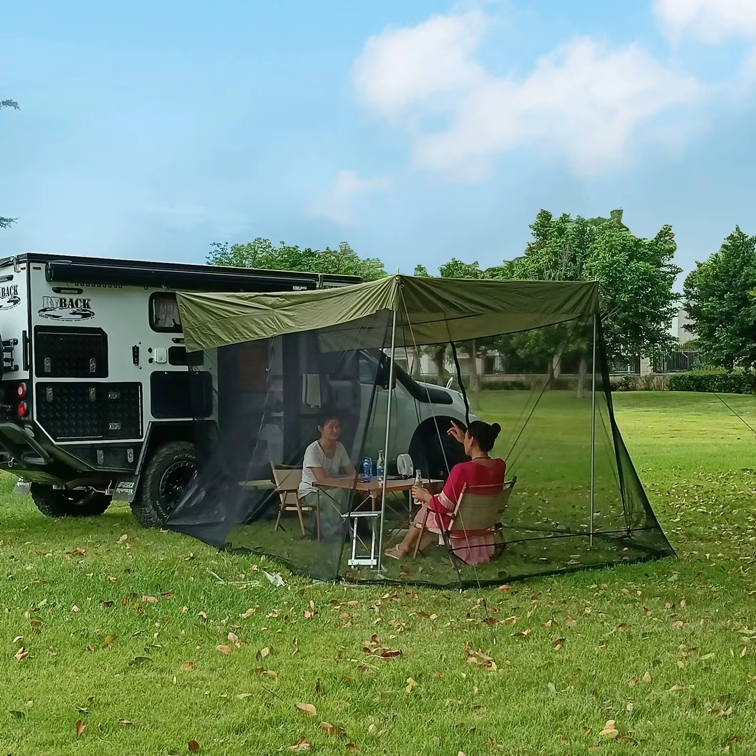 Tente Arrière SUV pour Camping Imperméable Pare-soleil Anti-Moustique
