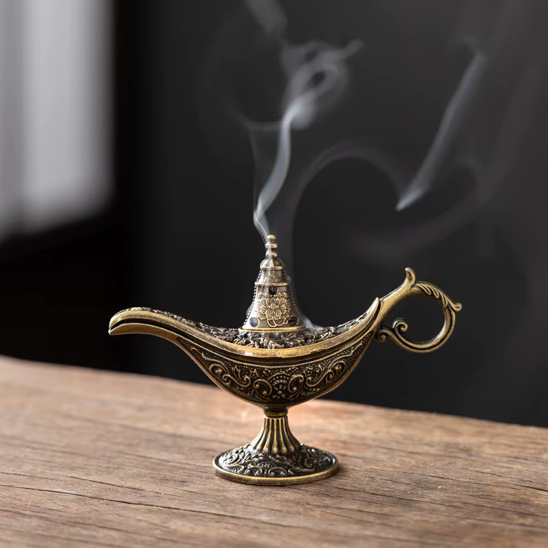 Brûleur d'encens en métal de style antique, porte-bougie parfumé ou non parfumé, décoration d'intérieur, cadeau, brûleur d'encens arabe, NOUVEAU