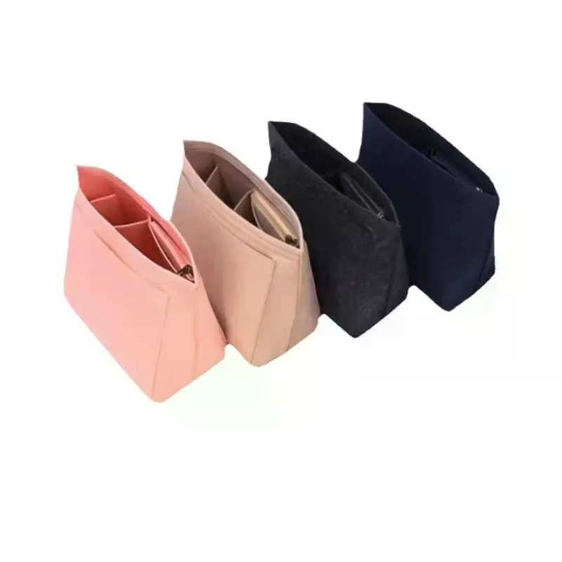 Insert en feutre pour sac à main, organisateur de sac de voyage portable en forme de dumpling, support pour trousse de maquillage en tissu feutré