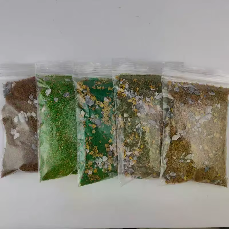 Table de sable de pelouse simulée, 30 g/sac, aménagement de paysage Miniature avec végétation de pierre, modèle de bricolage mixte avec poudre d'herbe en pierre