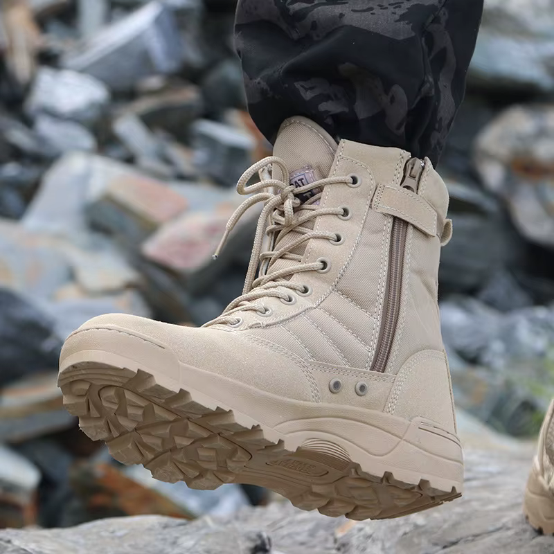 Bottes Skip pour hommes, chaussures de sécurité de travail, force spéciale, bottes du désert, randonnée en plein air, chaussures de rinçage