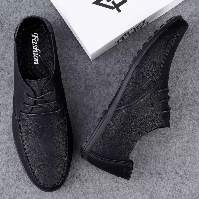 Chaussures en cuir pour hommes semelles souples quatre saisons grande taille chaussures en cuir décontractées mode à la mode fête des jeunes chaussures de conduite polyvalentes