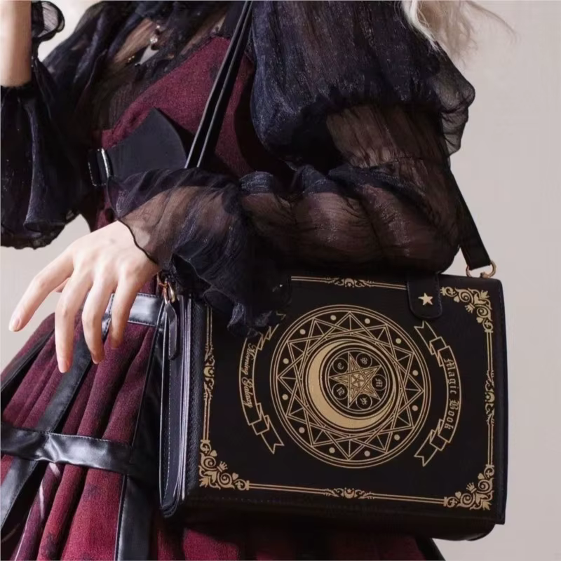 JIAERDI Lolita Style Star Anime nouveau Ita sac grande capacité en cuir Chic contrat livre magique sac à bandoulière