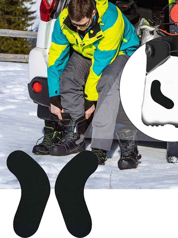6 paires de coussinets autocollants pour bottes J-rod pour réduire le relevage du talon et les ampoules à la cheville pendant le ski ou le snowboard