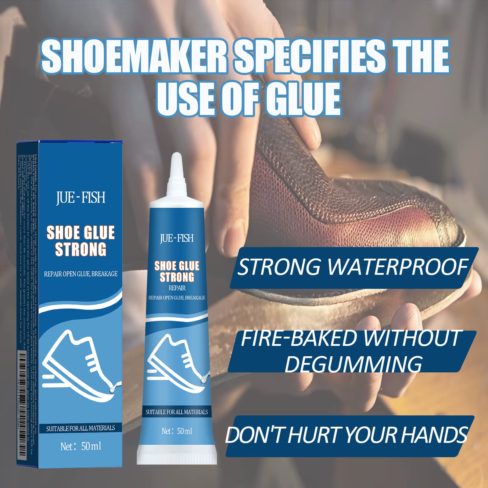 Colle pour réparation de chaussures, adhésif imperméable à séchage rapide, liaison forte, résistant aux hautes températures, fixateur de semelles de bottes en cuir multiple pour baskets