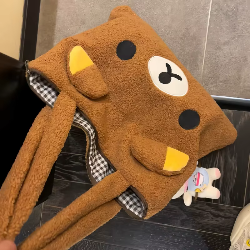Kawai Rilakkuma Bear sac à bandoulière grande capacité hiver déplacement quotidien Joker fourre-tout Style coréen sac à dos pour tenue décontracté