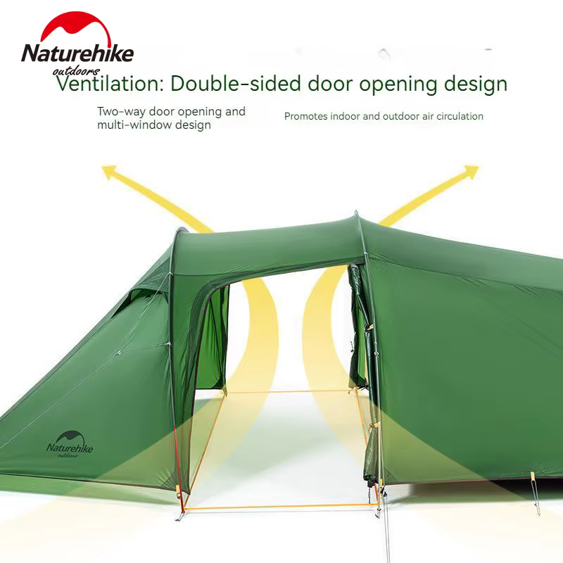 Naturehike Opalus Tunnel tente de Camping ultralégère 3 personnes voyage familial randonnée en plein air 4 saisons