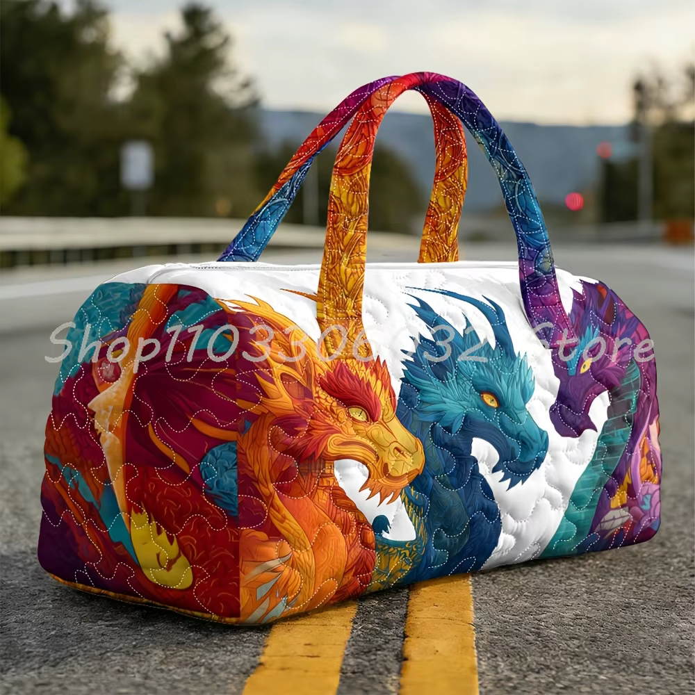 ‌ ‌ ‌ ‌ ‌ ‌ ‌ Sac de voyage matelassé imprimé 3D Dragon Bohème pour femmes et hommes, sac fourre-tout de week-end 2026 pour l'extérieur