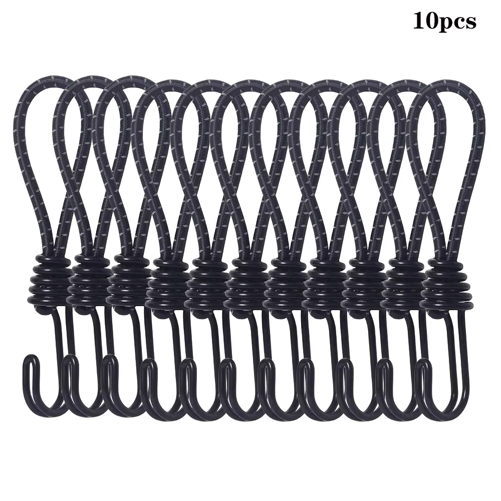 5/10 pièces tente corde élastique cordon crochet polyvalent Camping en plein air auvent bâche tente fixation cordon chaîne mousqueton crochets accessoires